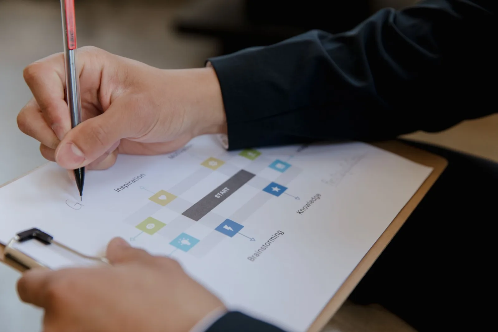 Hero image showing AI content templates for agency workflows with data visualization and orange accent design elements
