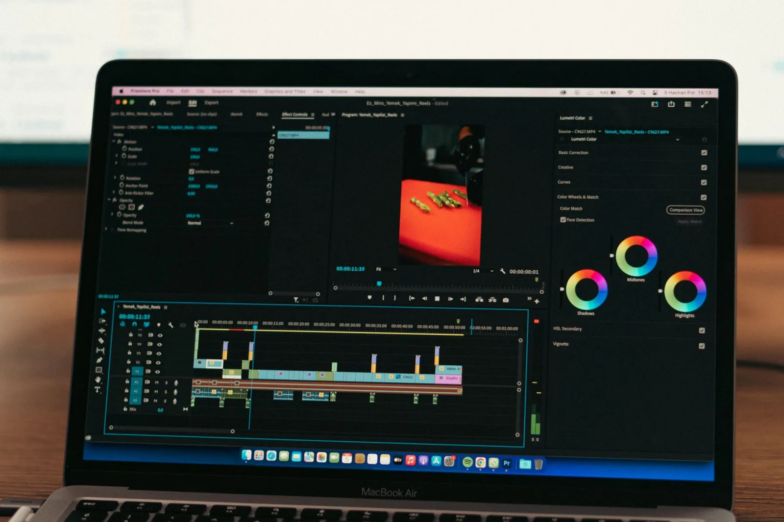 Professional dark-themed hero image showing LinkedIn video editing workflow concepts for Australian B2B marketers, with digital timeline visualization and orange accent highlights