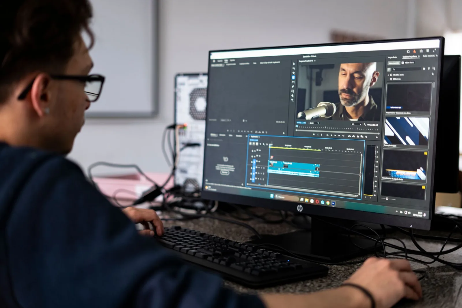 Hero image illustrating video editing for Australian small business marketing with timeline and editing tools on dark background